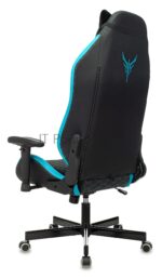 Кресло Knight Neon черный/голубой, экокожа, 120 кг, механизм качания 11