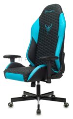Кресло Knight Neon черный/голубой, экокожа, 120 кг, механизм качания 24