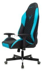 Кресло Knight Neon черный/голубой, экокожа, 120 кг, механизм качания 25
