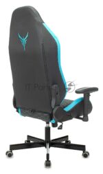 Кресло Knight Neon черный/голубой, экокожа, 120 кг, механизм качания 27