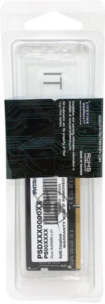 Оперативная память Patriot Signature, DDR4, 8GB (1x8 GB), 3200 MHz, CL22, SO-DIMM 16