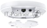 Потолочная точка доступа TP-Link EAP653 AX3000 Ceiling Mount Dual-Band Wi-Fi 6 Access Point, 1 1Gbps RJ45 Port, 574Mbps at2.4 GHz + 2402 Mbps at 5 GHz, 802.3at POE, 2 Internal Antennas 11