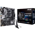 Материнская плата ASUS PRIME B550M-A WIFI II, AM4, AMD B550, 4xDDR4, 4xSATA, 2xM.2, 1xPCI-E 4.0 x16, 2xPCI-E x1, 1xDVI-D, 1xHDMI, 1xVGA, 1x 1Gb LAN, 2xUSB-A 3.2 Gen 2, 4xUSB-A 3.2 Gen 1, 3x3.5 мм, 7.1, Micro-ATX 15