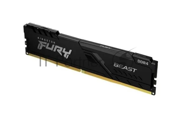 Оперативная память Kingston Fury Beast, DDR4, 32GB (1x32GB), 3600MHz, CL18, DIMM, с радиатором, черный