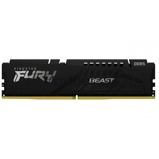 Оперативная память Kingston Fury Beast, DDR5, 16GB (1x16 GB), 5200 MHz, CL40, DIMM, с радиатором, черный