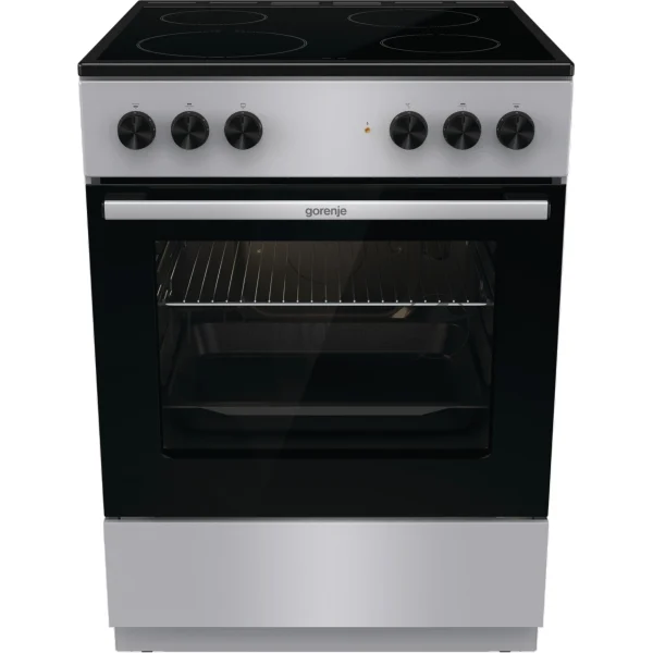Плита электрическая Gorenje GEC6A11SG серый, конфорок 4 электрических, духовка 65 л, 60 см x 85 см x 60 см