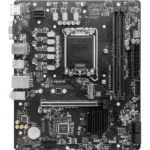 Материнская плата MSI PRO B760M-E DDR4, LGA 1700, Intel B760, 2xDDR4, 4xSATA, 1xM.2, 1xPCIe 4.0 x16, 1xPCIe 4.0 x1, 1xHDMI, 1xVGA, 1x1Gb LAN, 2xUSB-A 3.2 Gen 1, 4xUSB-A 2.0, 3x3.5 мм, 7.1, mATX 9