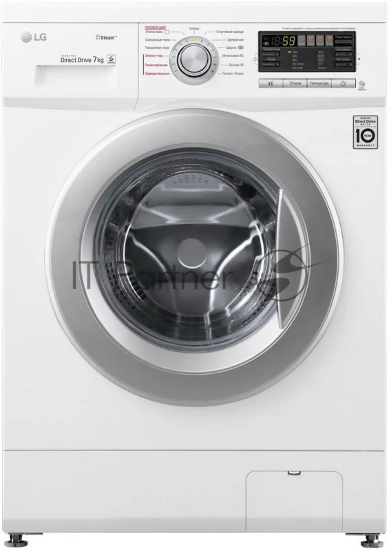 Стиральная машина LG F1296HDS1 белый, загрузка фронтальная 7 кг, 1200 об/мин., класс: А 1