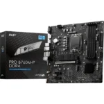 Материнская плата MSI PRO B760M-P DDR4, LGA 1700, Intel B760, 4xDDR4, 4xSATA, 2xM.2, 1xPCIe 4.0 x16, 2xPCIe 3.0 x1, 1xHDMI, 1xDP, 1xVGA, 1x1Gb LAN, 4xUSB-A 2.0, 1xUSB-A 3.2 Gen 1, 1xUSB-C 3.2 Gen 2, 3x3.5 мм, 7.1, mATX 8