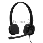 Гарнитура Logitech H151 чёрный, проводная, 3.5 мм 15