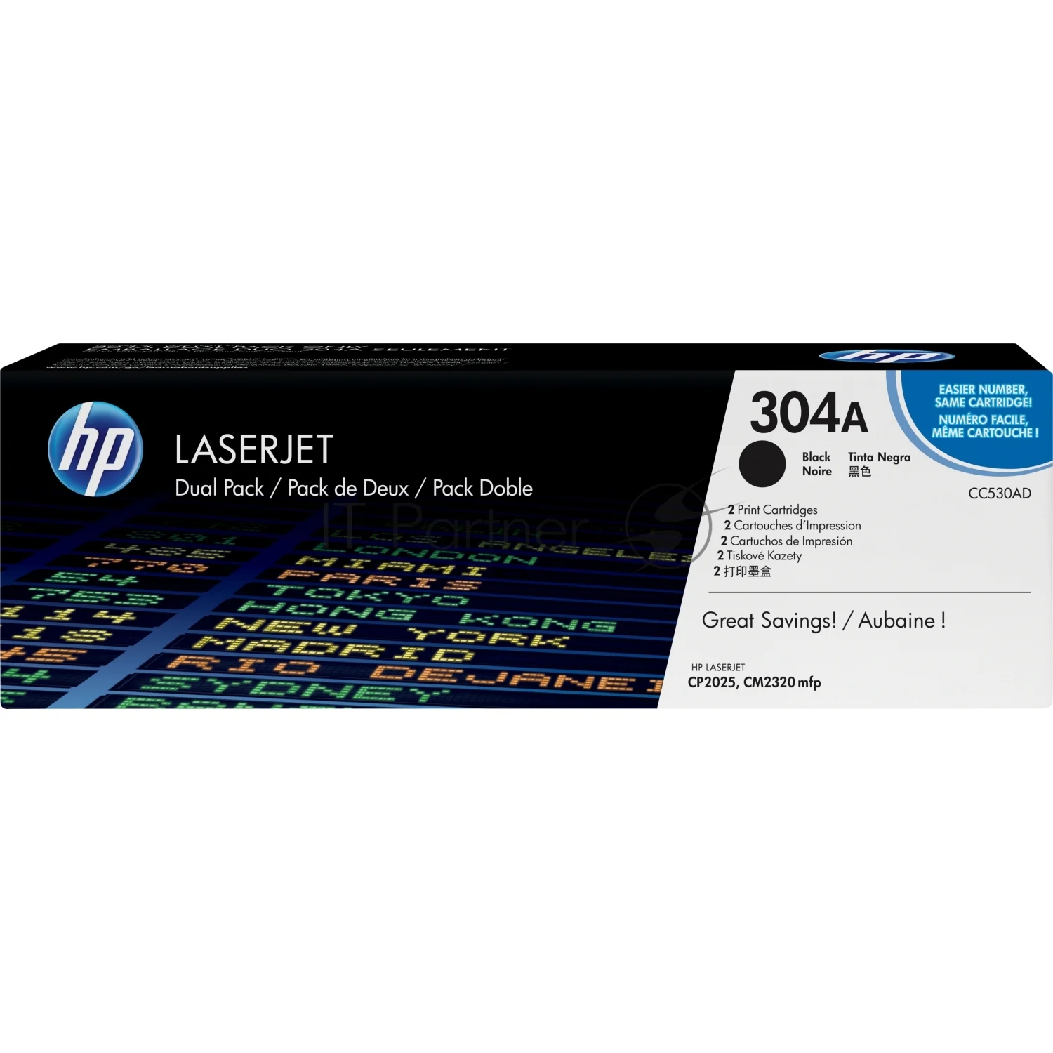 Картридж лазерный двойная упаковка HP CC530AD черный LJ CP2025/CM2320 1