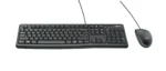 Комплект клавиатура+мышь Logitech MK120 проводной, USB, 1000 DPI, чёрный(заводская гравировка) 26