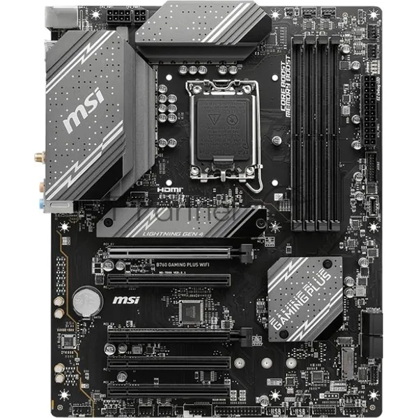 Материнская плата MSI B760 GAMING PLUS WIFI, LGA 1700, Intel B760, 4xDDR5, 4xSATA, 2xM.2, 1xPCI-E 4.0 x16, 3xPCI-E 3.0 x1, 1xDP, 1xHDMI, 1x 2.5Gb LAN, 2xUSB-A 3.2 Gen 2, 4xUSB 2.0, 5x3.5 мм, 7.1, Standard-ATX 1 Материнская плата MSI B760 GAMING PLUS WIFI, LGA 1700, Intel B760, 4xDDR5, 4xSATA, 2xM.2, 1xPCI-E 4.0 x16, 3xPCI-E 3.0 x1, 1xDP, 1xHDMI, 1x 2.5Gb LAN, 2xUSB-A 3.2 Gen 2, 4xUSB 2.0, 5x3.5 мм, 7.1, Standard-ATX 1