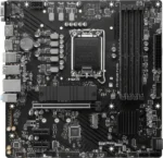 Материнская плата MSI PRO B760M-P DDR5, LGA 1700, Intel B760, 4xDDR5, 4xSATA, 2xM.2, 1xPCIe 4.0 x16, 2xPCIe 3.0 x1, 1xHDMI, 1xDP, 1xVGA, 1x1Gb LAN, 4xUSB-A 2.0, 1xUSB-A 3.2 Gen 1, 1xUSB-C 3.2 Gen 2, 3x3.5 мм, 7.1, mATX 12