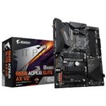 Материнская плата GIGABYTE B550 AORUS Elite AX V2, AM4, AMD B550, 4xDDR4, 4xSATA, 2xM.2, 1xPCIe 4.0 x16, 2xPCIe 3.0 x1, 1xDP, 1xHDMI, 1x2.5Gb LAN, Wi-Fi 6, Bluetooth 5, 2xUSB-A 10Gbps, 3xUSB-A 5Gbps, 2xUSB-A 2.0, 1xUSB-C 5Gbps, 5x3.5 мм, 7.1, ATX 11