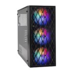 Компьютерный корпус Miditower ExeGate EVO-8243-EVO800 (ATX, БП EVO800RGb с вент. 12 см, 2хUSB+1хUSB 3.0, черный, 3 вент. с RGb подсветкой, боковая панель - закаленное стекло) 22