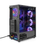 Компьютерный корпус Miditower ExeGate i3 BASE-EVO800 (ATX, БП EVO800RGb с вент. 12 см, с окном, 1хUSB+1хUSB 3.0, аудио, 4 вент. 12см с RGb подсветкой) 12