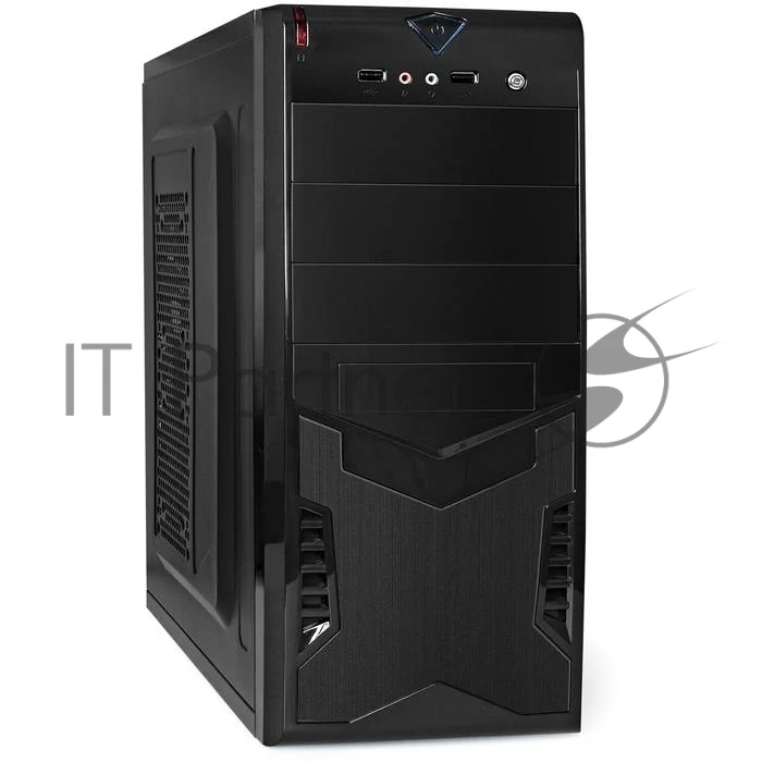 Компьютерный корпус Miditower ExeGate CP-601 Black, ATX, (без БП), 2хUSB, Audio 1