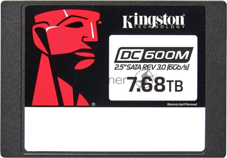 Накопитель SSD Kingston DC600M, 7680 Gb, SATA III, R/W 560/530 МБ/с 1