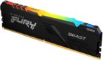 Оперативная память Kingston Fury Beast, DDR4, 16GB (1x16GB), 3200MHz, CL16, DIMM, с радиатором, RGB, черный 7