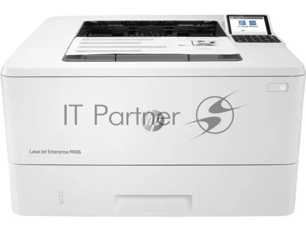 Принтер лазерный HP LaserJet Enterprise M406dn (3PZ15A), A4, ч/б, печ. до 40 стр/мин., 1200 x 1200 dpi, USB, RJ-45, Air Print, Mopria 1