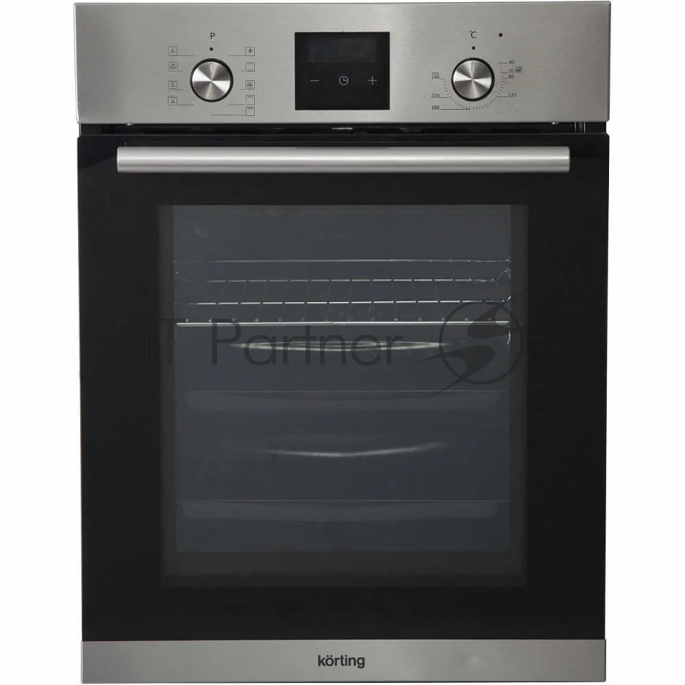 Встраиваемая электрическая духовка Korting OKB 7931 CMX 59.6 х 45 x 55 см, 9 режимов нагрева, сенсорное электронное управление TouchControl, LED дисплей Cold White белого цвета, утапливаемые переключатели, телескопические направляющие на 1-м уровне, нержавеющая сталь 1