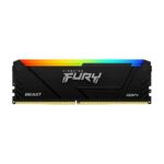 Оперативная память Kingston Fury Beast, DDR4, 16GB (1x16GB), 3200MHz, CL16, DIMM, с радиатором, RGB, черный 12