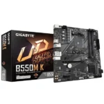 Материнская плата Gigabyte B550M K, AM4, AMD B550, 4xDDR4, 4xSATA, 2xM.2, 1xPCIe 4.0 x16, 1xPCIe x1, 1xHDMI, 1xDP, 1x 1Gb LAN, 4xUSB-A 3.2 Gen 1, 4xUSB-A 2.0, 3x3.5 мм, 7.1, mATX 7