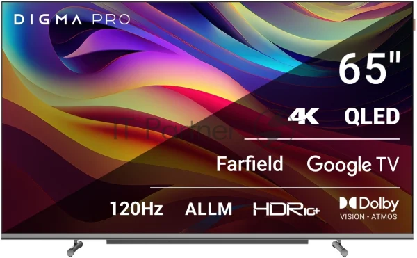 Телевизор Digma 65" Pro 65L черный QLED UHD 120Hz GoogleTV 1