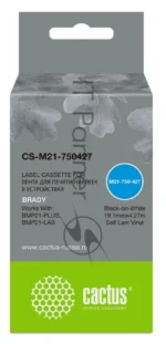 Картридж ленточный Cactus CS-M21-750427 черный шрифт, белый фон (19.1 мм, 4.27 м) для BRADY BMP21-PLUS, BMP21-LAB 2