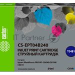 Картридж струйный Cactus CS-EPT04B240 голубой (54 мл) для Epson WorkForce Pro WF-C8190, WF-C8690