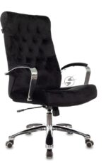 Кресло руководителя Бюрократ T-9928SL Fabric черный Italia Black, крестов. металл хром 12