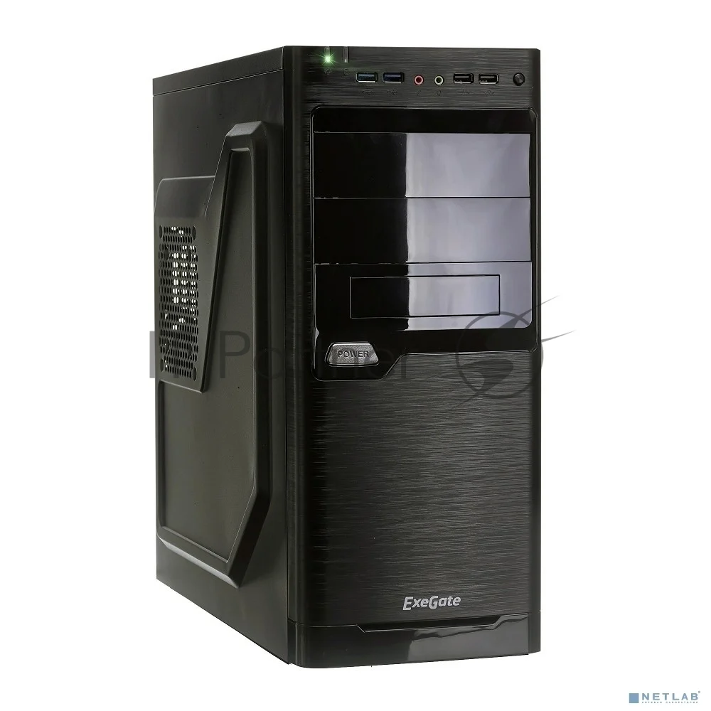 Компьютерный корпус Miditower ExeGate XP-330U Black, ATX, (XP450, Black,120мм), 2хUSB+2хUSB 3.0, Audio 1