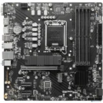 Материнская плата MSI PRO B760M-P DDR5, LGA 1700, Intel B760, 4xDDR5, 4xSATA, 2xM.2, 1xPCIe 4.0 x16, 2xPCIe 3.0 x1, 1xHDMI, 1xDP, 1xVGA, 1x1Gb LAN, 4xUSB-A 2.0, 1xUSB-A 3.2 Gen 1, 1xUSB-C 3.2 Gen 2, 3x3.5 мм, 7.1, mATX 9