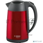 Электрочайник Bosch TWK3P424 красный, 1.7 л, 2400 Вт, скрытый нагревательный элемент 17