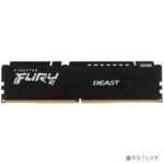 Оперативная память Kingston Fury Beast, DDR5, 16GB (1x16 GB), 5200 MHz, CL40, DIMM, с радиатором, черный 8