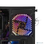 Компьютерный корпус Minitower ExeGate EX294384RUS Mistery R2 (mATX, без БП, 2*USB+1*USB 3.0, аудио, черный, 1 вент. 12см с RGb подсветкой и полоса на передней панели, боковая панель - закаленное стекло) 13