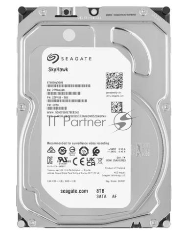 Жесткий диск Seagate HDD SATA 8Tb, SkyHawk Surveillance, 256Mb buffer, ST8000VX009, 1 year