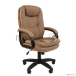 Кресло офисное Chairman 668 LT NEW экопремиум, бежевый, черный пластик 5