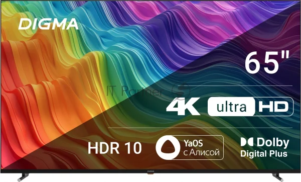 Телевизор Digma 65" DM-LED65UBB33 черный LED UHD 60Hz Яндекс ТВ