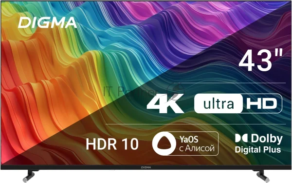 Телевизор Digma 43" DM-LED43UBB33 черный LED UHD 60Hz Яндекс ТВ 1