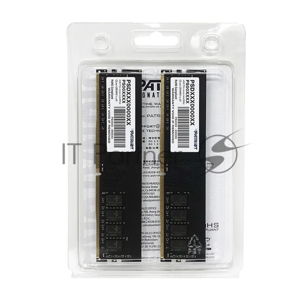 Оперативная память Patriot Signature, DDR4, 16GB (2x8 GB), 2666 MHz, CL17, DIMM 1