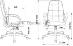 Кресло руководителя Бюрократ CH 002 Fabric Light-19 серый, крестов. пластик 17