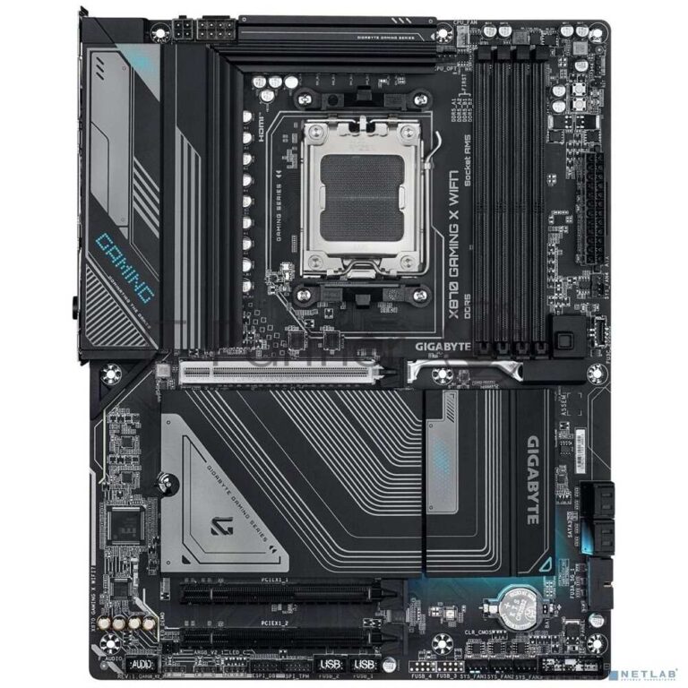 Материнская плата Gigabyte X870 GAMING X WIFI7, AM5, AMD X870, 4xDDR5, 4xSATA, 3xM.2, 1xPCI-E 5.0 x16, 2xPCI-E 3.0 x1, 1xHDMI, 1xUSB-C (DP), 1x 2.5Gb LAN, 4xUSB-A 2.0, 3xUSB-A 3.2 Gen 1, 1xUSB-A 3.2 Gen 2, 2xUSB-C 3.2 Gen 2 (USB4), 3x3.5 мм, 7.1, ATX 1