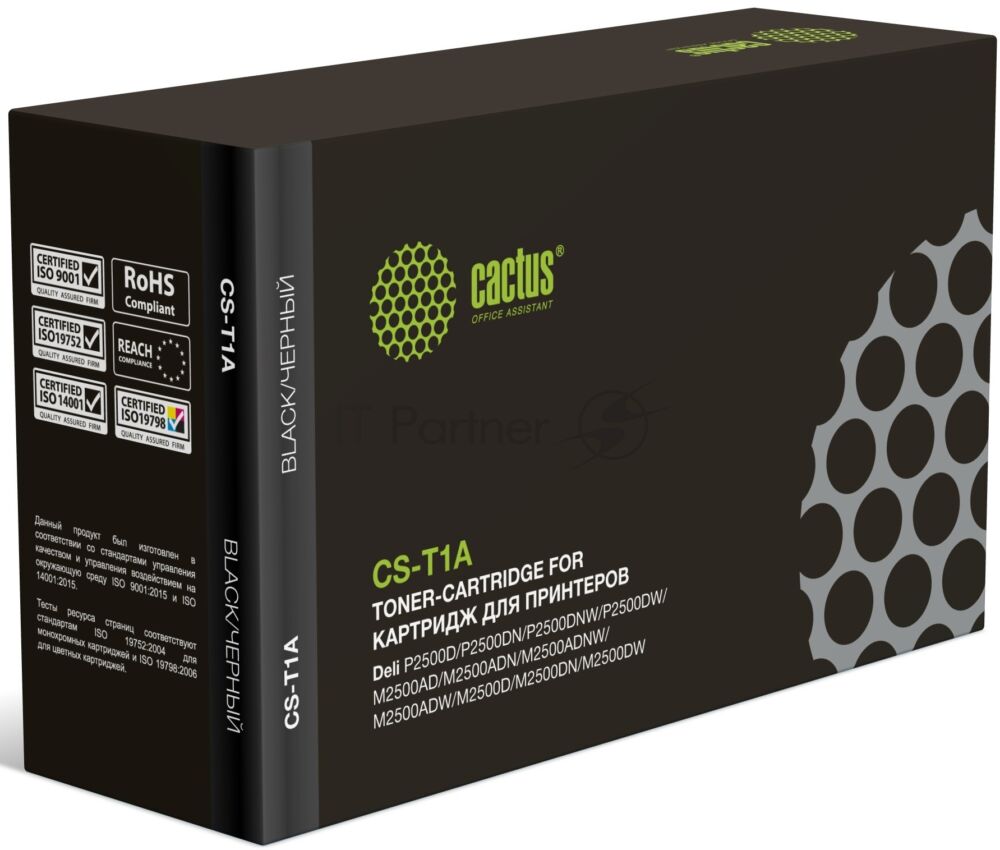 Картридж лазерный Cactus CS-T1A CS-T1A черный (2000 стр.) для Deli P2500D/P2500DN/P2500DNW/P2500DW/M2500AD/M2500ADN/M2500ADNW/M2500ADW/M2500D/M2500DN/M2500DW 1 Картридж лазерный Cactus CS-T1A CS-T1A черный (2000 стр.) для Deli P2500D/P2500DN/P2500DNW/P2500DW/M2500AD/M2500ADN/M2500ADNW/M2500ADW/M2500D/M2500DN/M2500DW 1