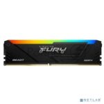 Оперативная память Kingston Fury Beast, DDR4, 16GB (1x16GB), 3200MHz, CL16, DIMM, с радиатором, RGB, черный 4