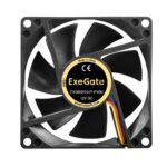 Вентилятор для корпуса ExeGate EX08025S4P-PWM черный, 80 мм, 2300 об/мин, 23 дБ, 4 pin