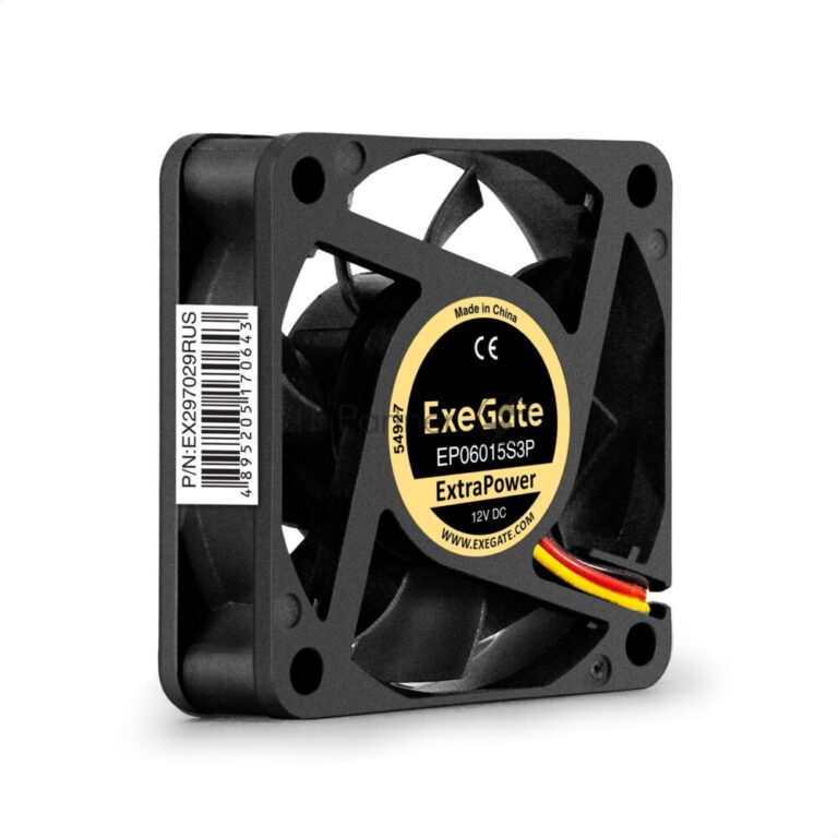 Вентилятор для корпуса ExeGate ExtraPower EP06015S3P черный, 60 мм, 4800 об/мин, 32 дБ, 3 pin 1