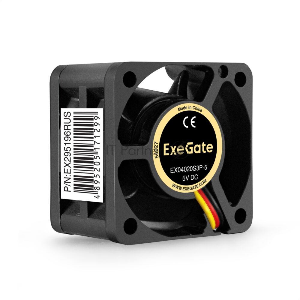 Вентилятор для корпуса ExeGate EX04020S2P-5 черный, 40 мм, 5000 об/мин, 22 дБ, 3 pin 1 Вентилятор для корпуса ExeGate EX04020S2P-5 черный, 40 мм, 5000 об/мин, 22 дБ, 3 pin 1
