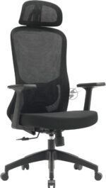 Кресло компьютерное Cactus CS-MC515-BK черный, сиденье черный, сетка/ткань, с подголов. крестов. пластик, пластик черный 7